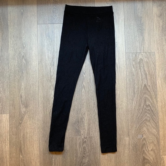 H&M Women's Lace Leggings Tights Skinny Leg Full length Sheer Mesh Black Small - Picture 12 of 15